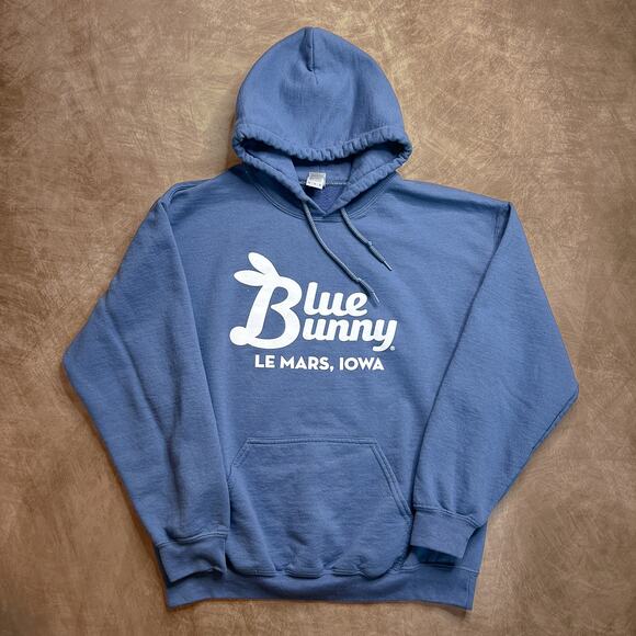 Blue Bunny Ice Cream Le Mars Iowa Hooded Sweatshirt Hoodie Men's M Long Sleeve - Picture 1 of 6